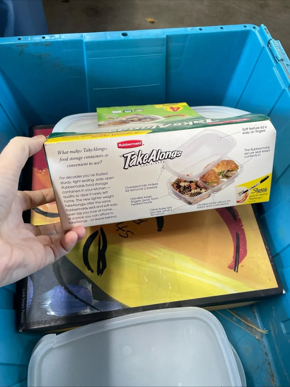Vtg 2003 Rubbermaid Take Alongs Divided Food Storage Containers (set Of 4 Unopen